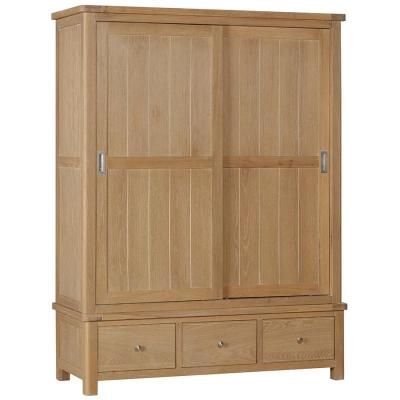 Chalais Oak Sliding Triple Wardrobe
